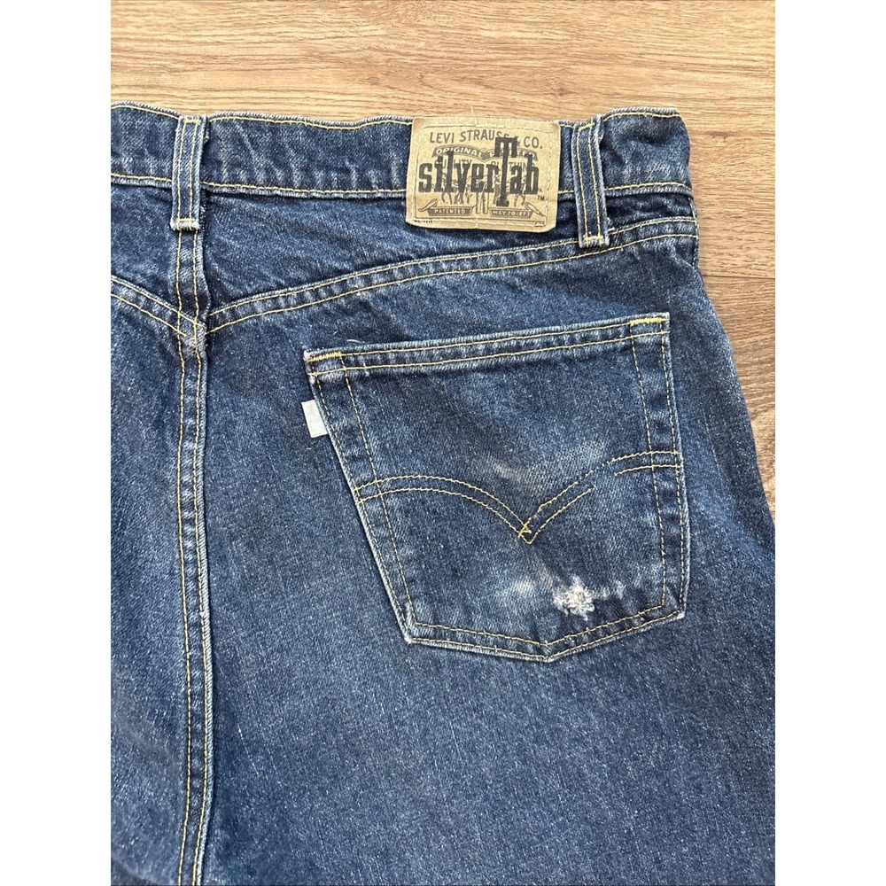 Vintage Y2K Levis Silver Tab Jeans Size Straight Slim Distressed Denim 34x33